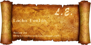 Lacko Evelin névjegykártya
